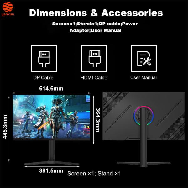 OEM Logo Eye Care 180Hz 27 Inch Gaming Monitor QHD UHD Resolution 99% SRGB Color