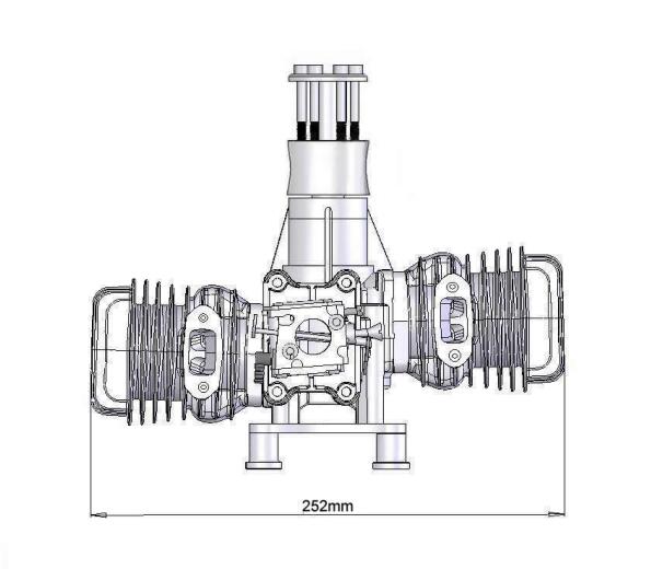 DLA116 DLA 116 RC Model Twin Boxer Gasoline Engine for RC Fixed-Wing Airplane Aircraft UAV Engine