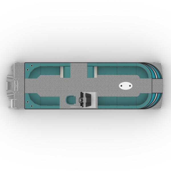 27FT Sport Pontoon Boat with 8.2m Length Four Side Sofa and Blue Interior for Family Leisure