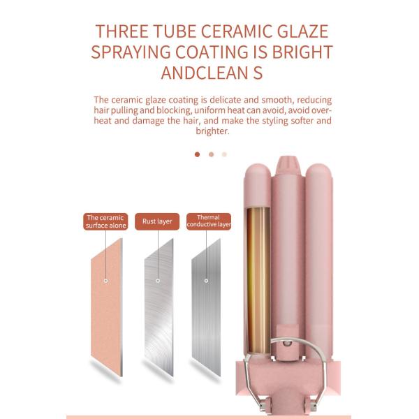 Утюг тройного перемещения бочонка мини завивая со шнуром питания 360 шарнирных соединений