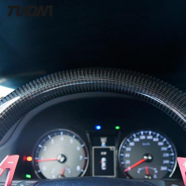 Toyota Crown Carbon Fiber Steering Wheel Red Perforated Leather Auto Parts