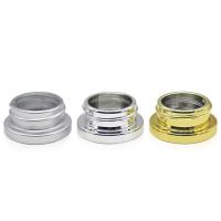 Frascos de vidro concentrado à prova de crianças, redondos e transparentes, electroplatados, de 3 ml, 5 ml, 7 ml e 9 ml, com tampa
