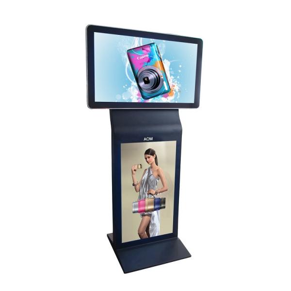 55 Inch Double Screen Kiosk LCD Digital Signage Display With Multi-Point Touch Panel