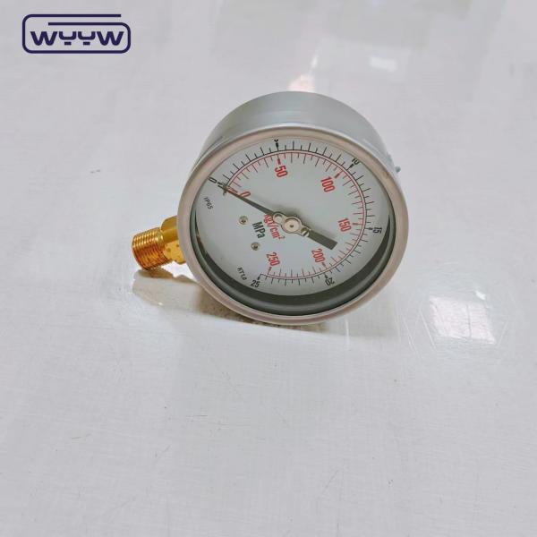 Pressão de gás do manômetro de aço inoxidável de bezel 0-25MPa 0-250kgf/Cm2