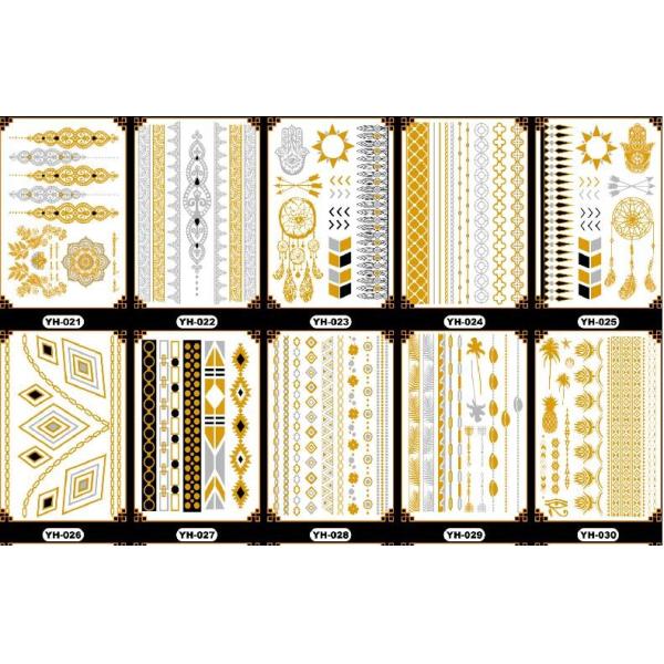 Waterproof Non Toxic Gold Foil Body Tattoo Sticker for ladies