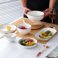 Diner l'ensemble élégant de vaisselle, ensemble en céramique de vaisselle de 12 morceaux