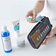 Portable Waterproof Travel Makeup Organizer Bags,Mesh Transparent Design Toiletry Bag for Women Toiletry Bag Makeup Bag