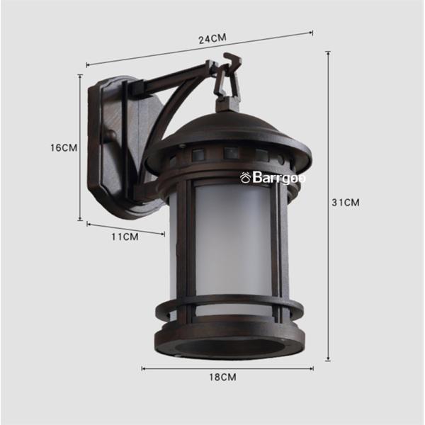 American Country Vintage Aluminum Garden Wall Light Sconce With E27 Bulb Socket