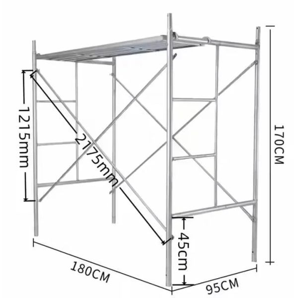 Galvanized Frame Scaffolding System Prefabricated Steel Frame Scaffolding Sturdy