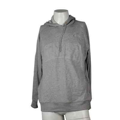 Revestimento longo com capa da camiseta, revestimento encapuçado cinzento da luva do bolso lateral