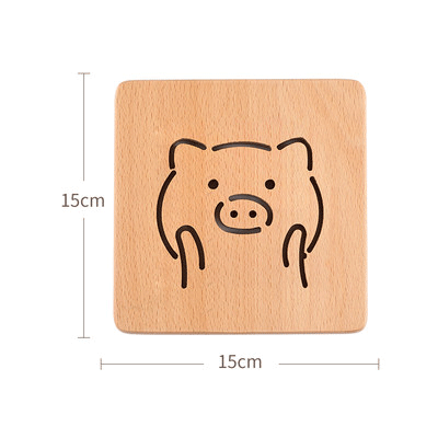 Square Round Tree Trivets Holder Luxury Design Style Wooden Heat Resistant Pads