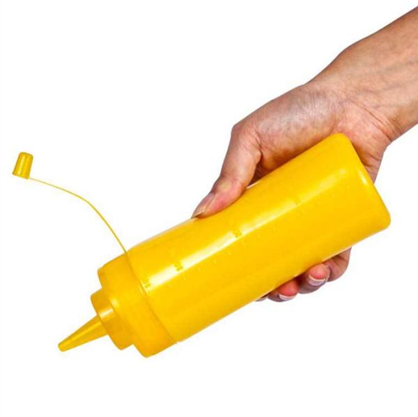Food Grade LDPE Ketchup Mustard Dispenser 16 Oz Squeeze Bottle With Cap