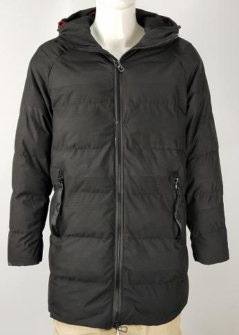 MEN'S  PARKA WITH FIX HOODY,Black and Navy