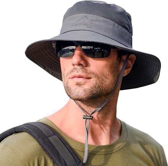 Wide Brim Bucket Hat Foldable Boonie Hat for Fishing Hiking Garden Safari Beach Breathable for Fishing, Hiking, Camping
