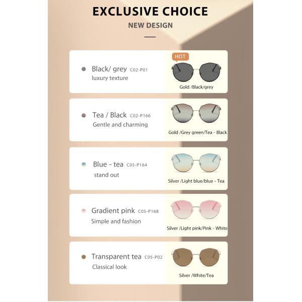 Longevidad durable ligera ULTRAVIOLETA anti de las gafas de sol redondas femeninas del metal