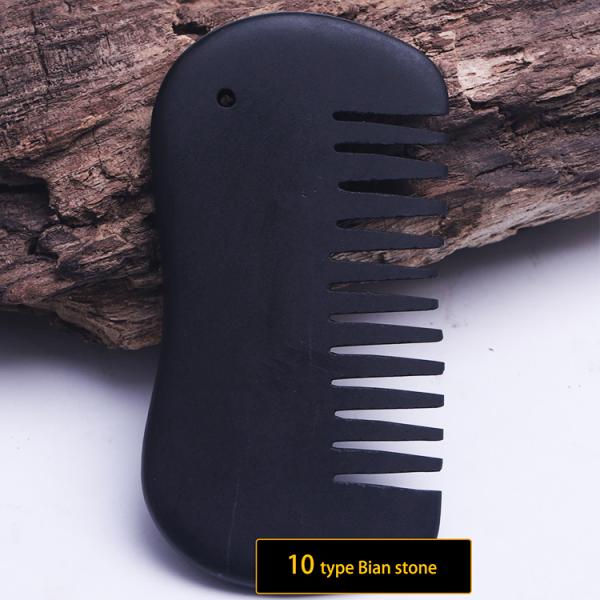 Different Shapes Obsidian Stone Guasha Comb Massager for Facial Beauty Health Care