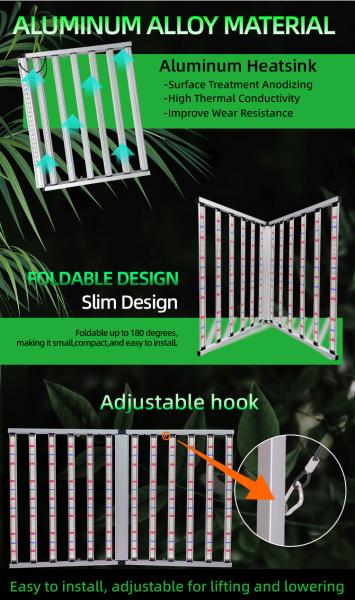 1000W Dimmable LED Grow Lights One Channel With Timer IP54 Indoor Foldable 1000w UV Grow Light