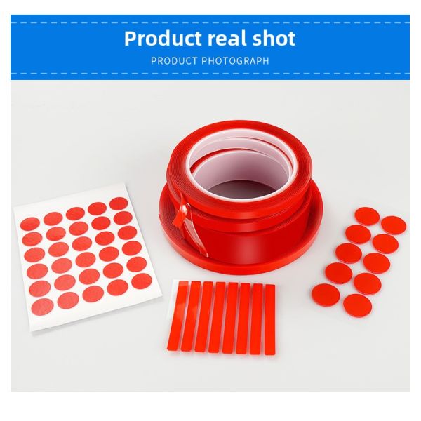 High Viscosity Red Crystal Nail Tape Cut-Free Adhesive Sticker with Double Sided Acrylic Wearable Manicure Display Tape