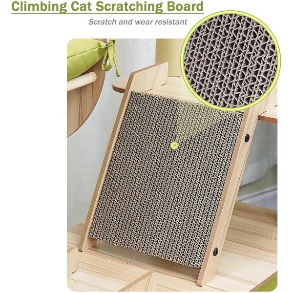 Multi-Level Cat Condo with Sisal Scratching Posts and Durable Wood Construction