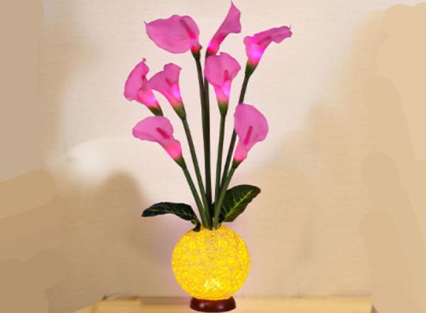 Calla lily vase light hotel small night light indoor living room bedroom simulation flower LED decoration light