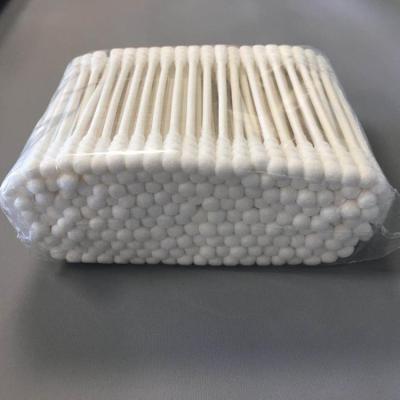 Cabeça redonda do cotonete branco de papel do botão do algodão do punho para a limpeza cosmética