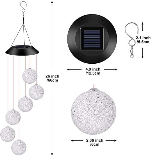 CE Outdoor Decorative Garden Solar Gift Lights Solar Ball Wind Chimes