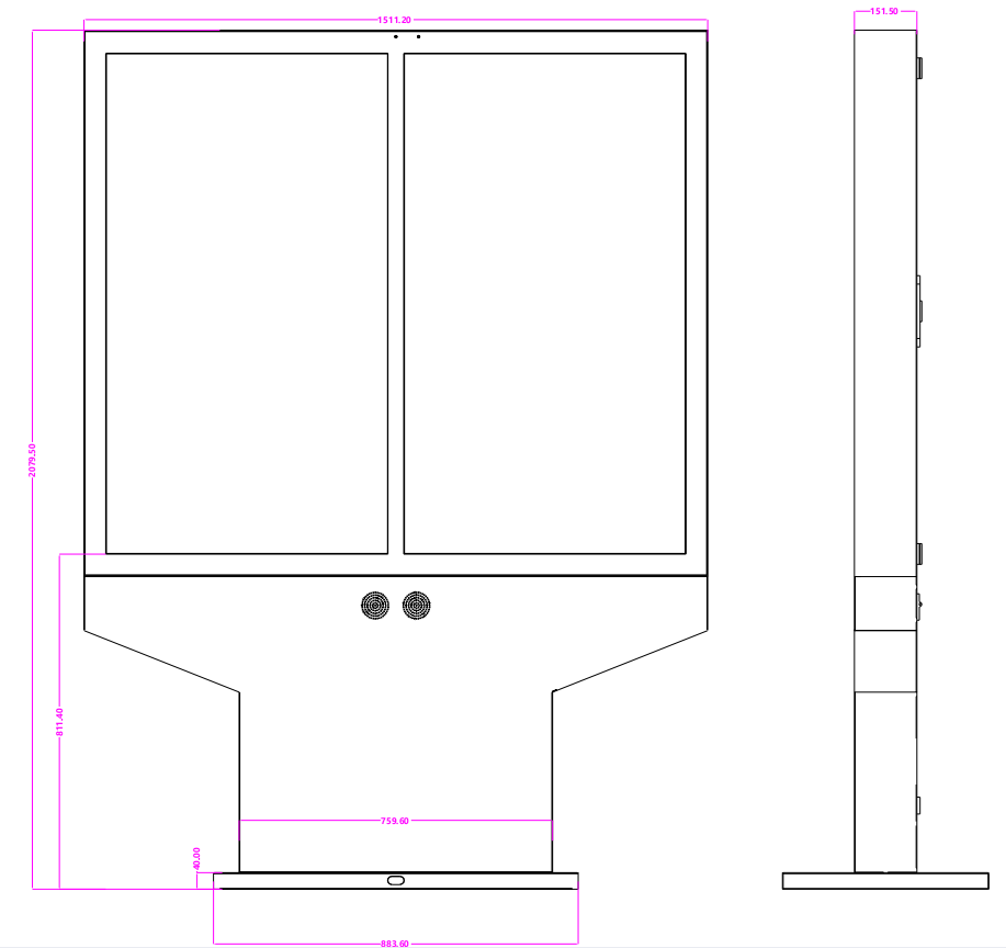 55 Inch Waterproof Outdoor Digital Signage with 3000nits Brightness LCD Advertising Machine