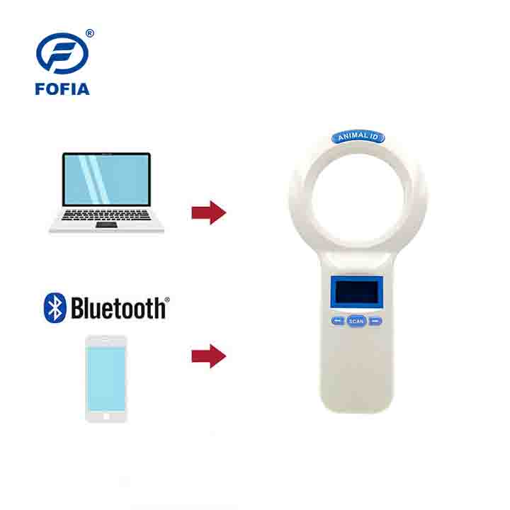Waterproof FOFIA PT200 RFID Card Reader 128x64 OLED Screen Long Distance Reading (10-20m) ISO11784/5 Protocol 860-960mhz