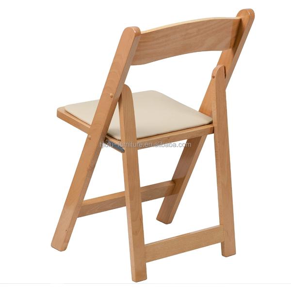 Silla plegable de madera sólida con tapicería natural nórdica moderna para restaurante Hotel Muebles de comedor Restaurante