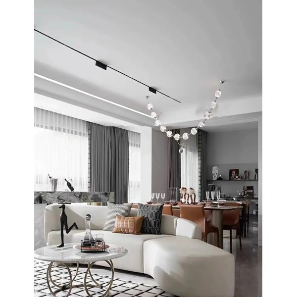 Pearl Drop Series Dimmable LED Hanging Lamps Staircase Very Long Luminaire (WH-NC-133)