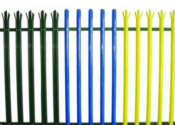 Colorful Triple Pointed Palisade Steel Security Fencing Anti Theft With Low Carbon Steel