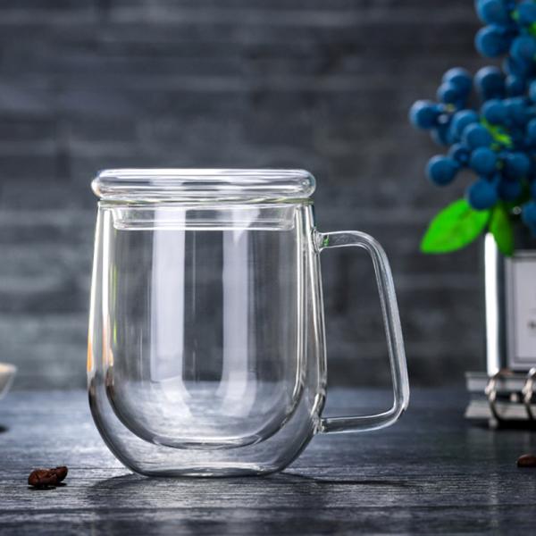 Чашка высокой стены двойника боросиликата стеклянная для выпивая кофе Эко дружелюбного