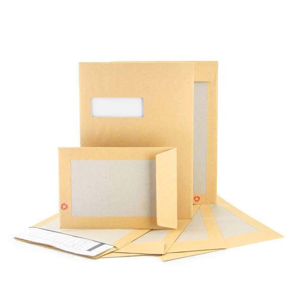Custom Size Shipping Envelope with Brown Kraft Paper and Grey Board Back Protection
