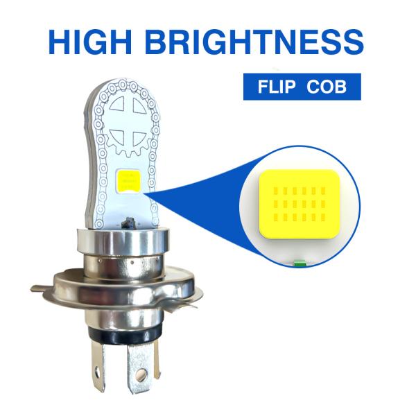 AC/DC8-80V H4 HS1 BA20D H6 COB светодиодная лампочка для мотоциклов с алюминиевой панелью