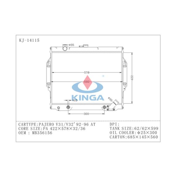 Engine Auto Parts Aluminum V31 Mitsubishi Pajero Radiator Oem MB356156