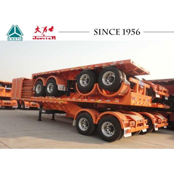 20FT/ 40FT Flatbed Container Trailers , Dropside Flatbed Tractor Trailer