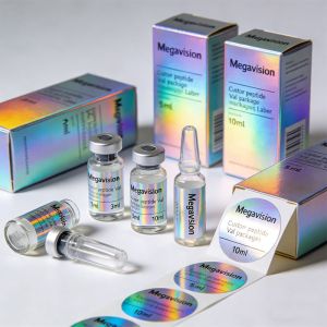 Custom Printed Laboratory Research Professional Small Vial Peptide Bottle Labels Durable Adhesive Stickers Labels