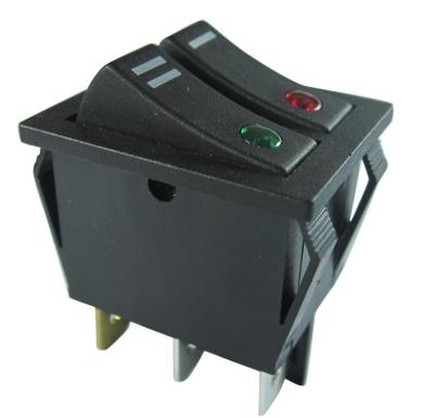 O dobro de alta qualidade enfileira as lâmpadas do interruptor de balancim 32*25mm, as verdes ou as vermelhas, 20A 250V.