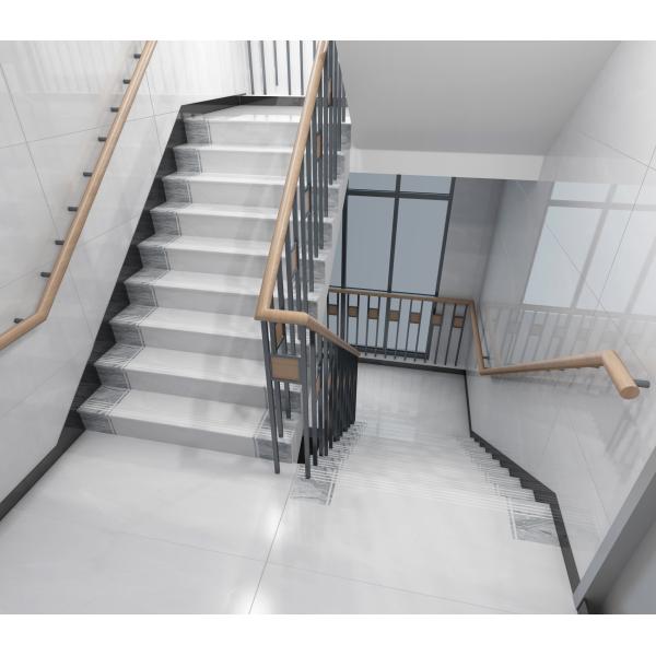 High Glossy Stair Ceramic Tiles Staircase Carrara White Porcelain Tiles