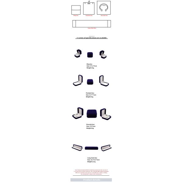 elegant handmade black Octagonal Velvet Jewelry Box for Necklace Earrings Bracelet Ring