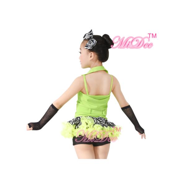 Hip Hop Jazz Tap Costumes / Jazz Dance Outfit With Halter Vest / Zebra Skirt