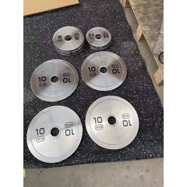 Cast Iron Barbell Silver Chrome Plate Home Gym Weight Set Strength Training FitnWholesale High Quality Silver Chrome Plate Cast Iron Barbell Home Gym Equipment Barbell with Weight Plates