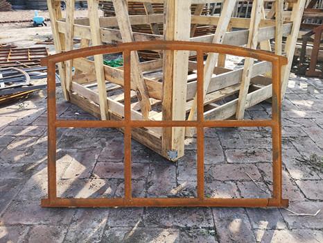 Stained Glass Antique Iron Window Arched Gothic Style H59xW88CM