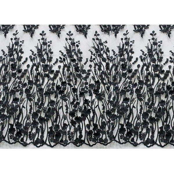 Ткань для платьев свадьбы, вышитая Бридал ткань шнурка цветка полиэстера 3Д шнурка