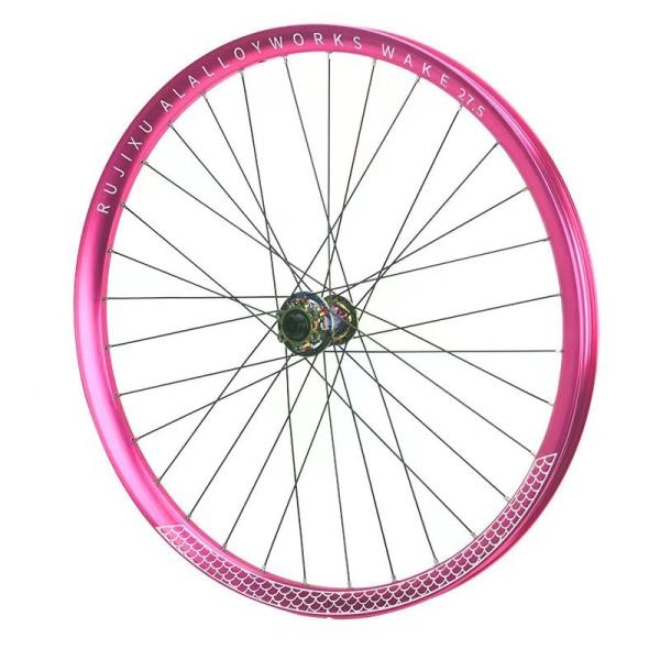 Pink Finishing 26 Mountain Bike Wheelset AM DH 32H Spoke Hole Dirt Bike Wheelset Aluminium Alloy
