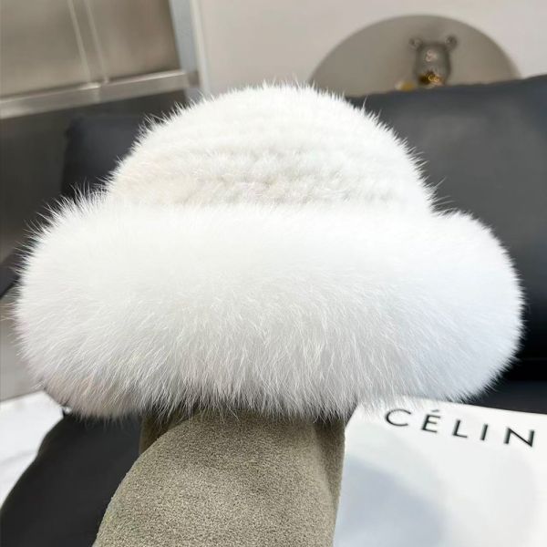 Faux Mink Faux Fox Fur Warm Fisherman Hats