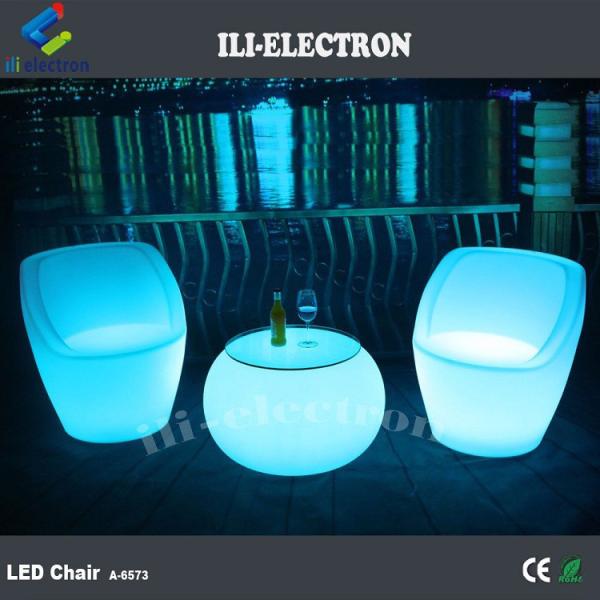 Modern Commercial LED Illuminated Cocktail Table With Rechargeable Lithium Battery