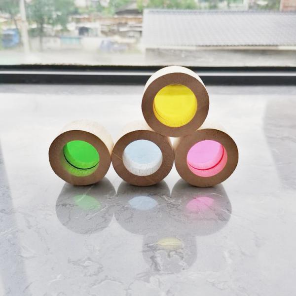 Arco iris en colores pastel del apilador de madera del arco iris de los niños los 8.66in que apila el juguete