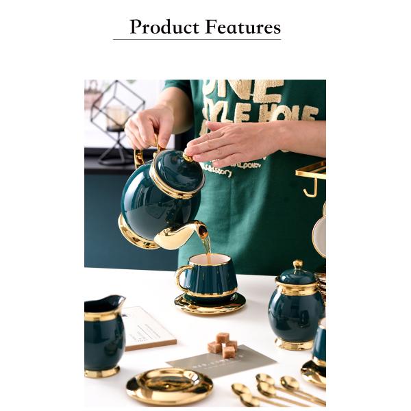 Stocked European Ceramic Cup Gold Edge Marbled Coffee Cup Plate Set with Customized Logo