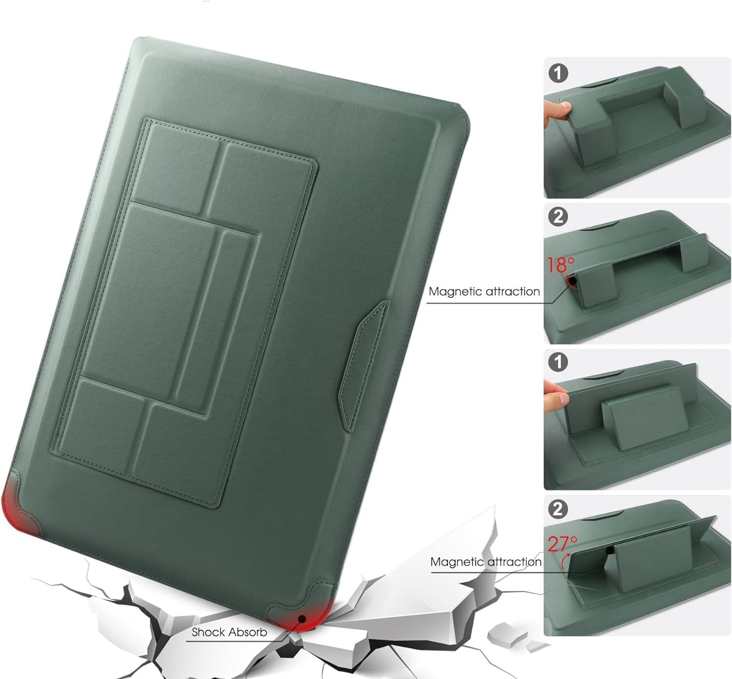 Laptop Sleeve Case with Stand and Mouse Pad 15-16 Inch Laptop Case Leather Protective Cover for MacBook Pro Air 13 15 Inch Wholesale OEM/ODM/Private Label